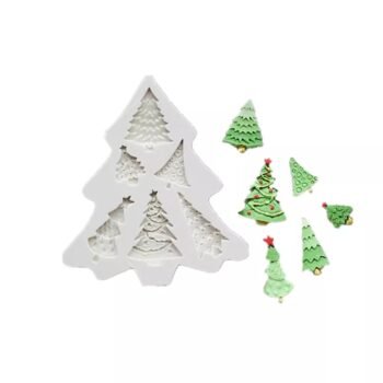 MOLDE DE SILICON ARBOLITOS DE NAVIDAD